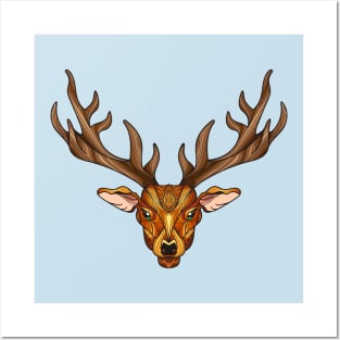 Mandala deer design with a deer designed in a mandala style Posters and Art